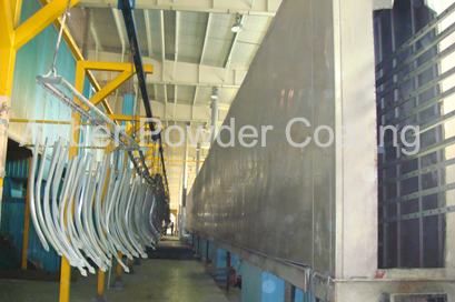 Automatic table leg powder coating line